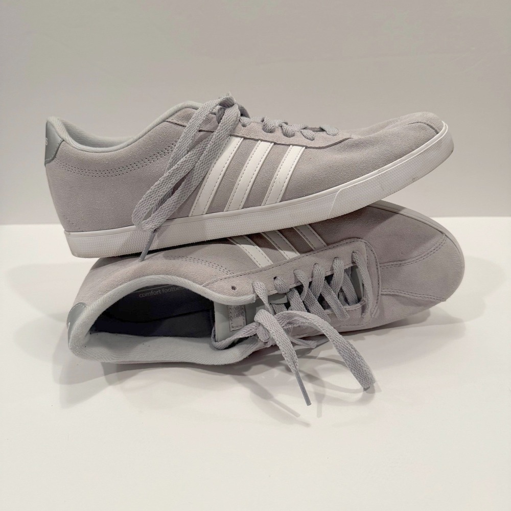 Adidas Courtset Women's 11 Grey Suede Sneakers Casual Athletic Shoes Minimalist
